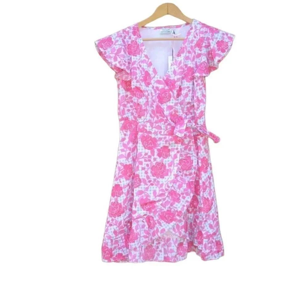 NWT Vineyard Vines Girls' Kentucky Derby Flutter Sleeve Wrap Dress